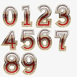 镶满钻石的数字矢量素材免抠