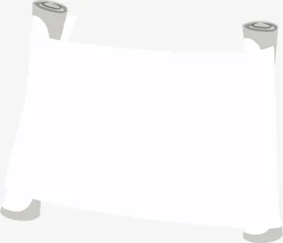 白色纸张卷轴免抠