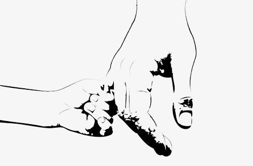 父亲节父子牵手卡通手绘免抠