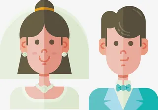 结婚小人头像免抠