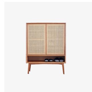 竹木藤编收纳柜免抠