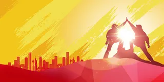 扁平户外旅行psd海报背景高清