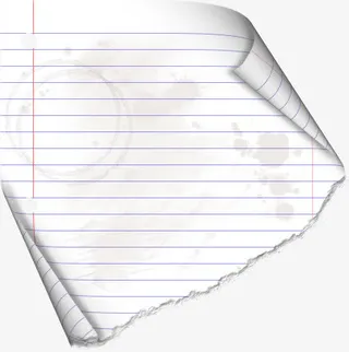 手绘装饰白色纸张免抠