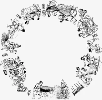 卡通手绘酿酒的人物免抠