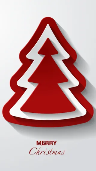 红色圣诞树图案背景图高清