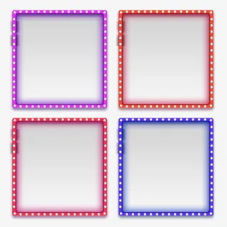 彩色灯光方框集合免抠