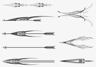 笔触感矢量手绘箭免抠