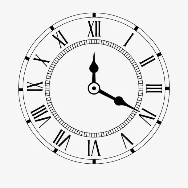 黑色钟表免抠