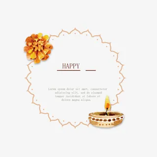 复古花纹边框免抠