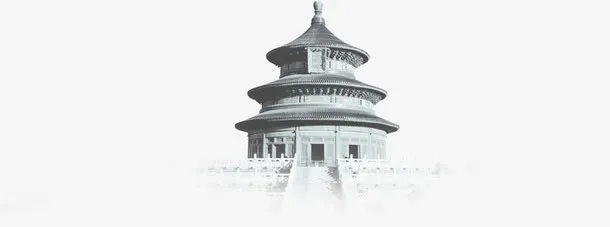 水墨天坛国庆素材免抠
