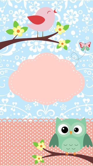 童趣扁平小鸟猫头鹰背景图高清