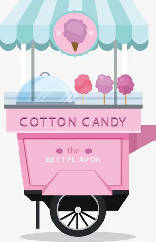棉花糖手推车免抠