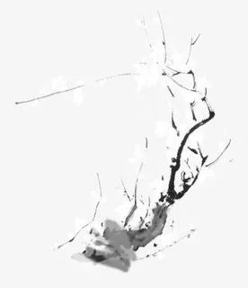 黑色创意手绘树枝免抠