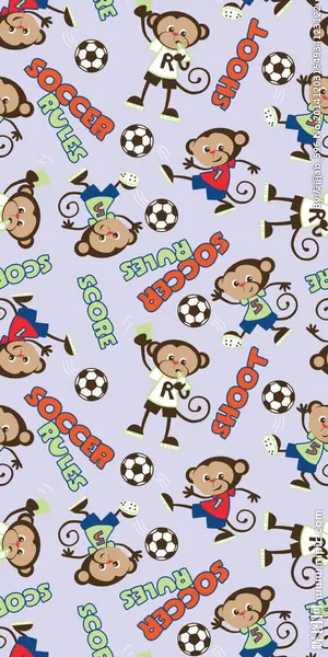 手绘卡通足球猴子免抠