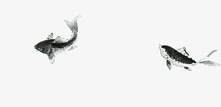 水墨金鱼游泳效果免费素材免抠