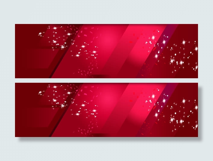 红色星光几何图形背景免抠