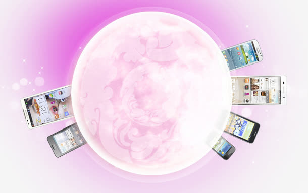 紫色发光月亮免抠