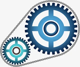 卡通自行车灰色车链免抠