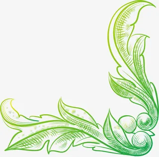 绿色花纹免抠