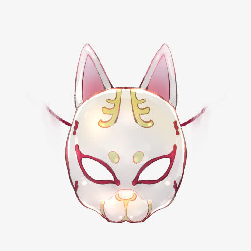 和风可爱立体手绘狐狸面具免抠