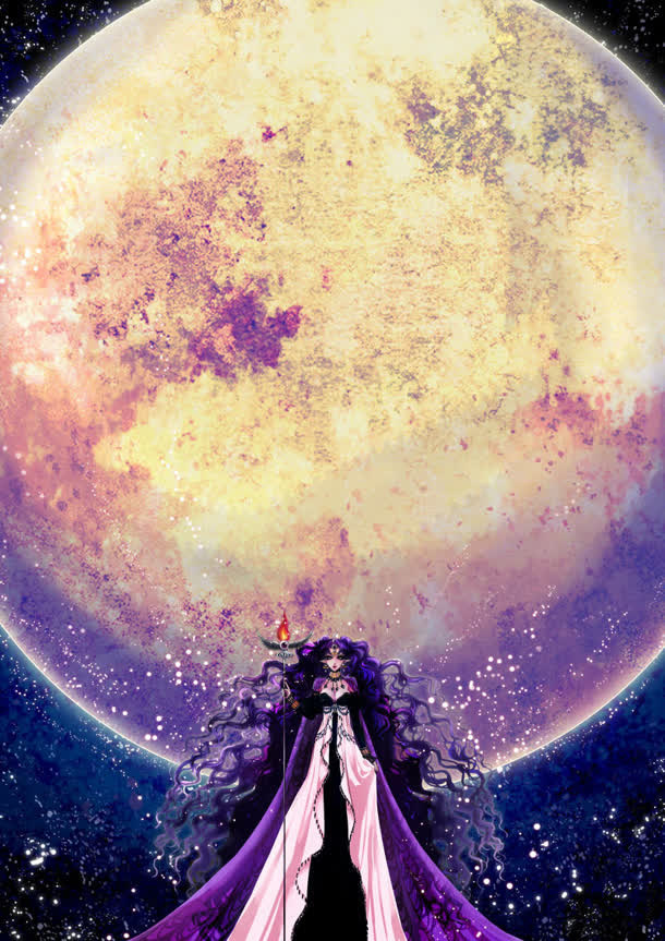 油画彩绘风格月亮表面高清合成免抠