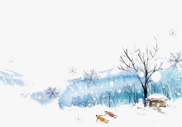 唯美雪景图片素材免抠