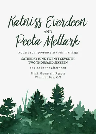 婚礼森林卡片免抠