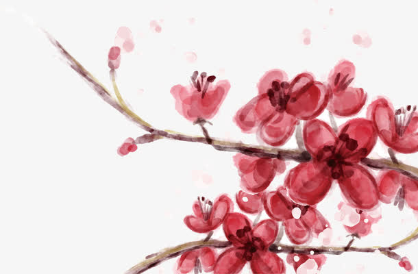 红色梅花免抠