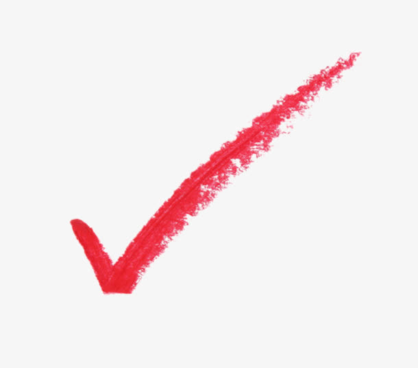 手绘红色对勾免抠