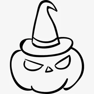 万圣节南瓜头的女巫帽子图标免抠