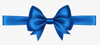 蓝色渐变丝带蝴蝶插画免抠