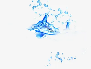 夏日蓝色水滴免抠