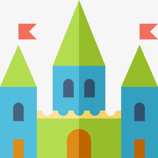 卡通多彩城堡免抠