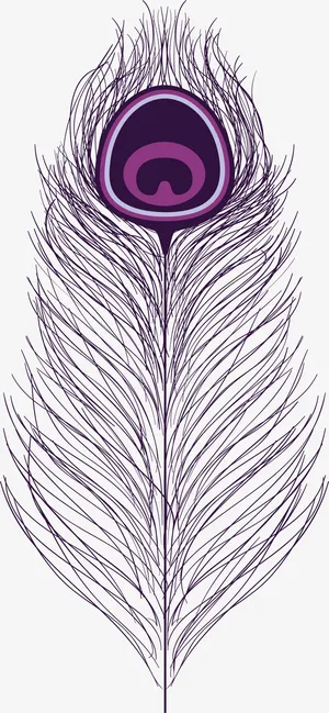 紫色飘逸的靓丽羽毛免抠