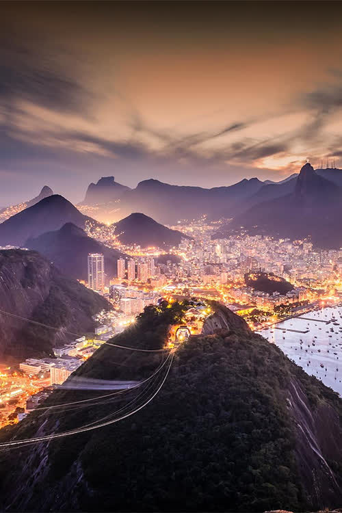 夜景傍晚城市风景唯美意境免抠