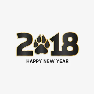 矢量新年狗掌印图标免抠