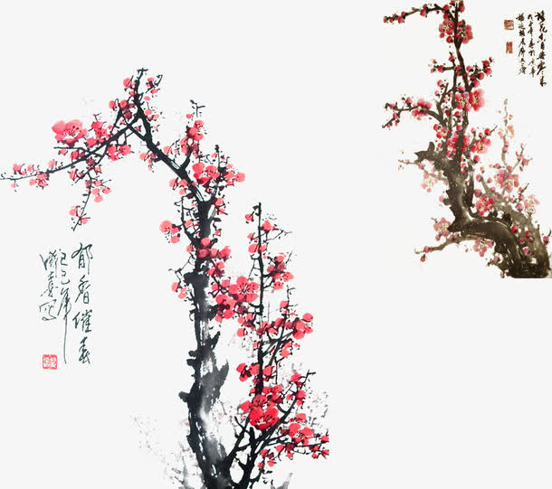 水墨梅花免抠