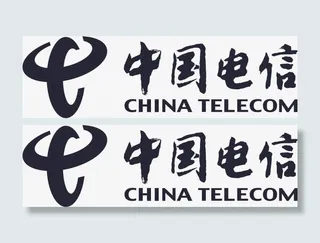 电信logo文字组合免抠