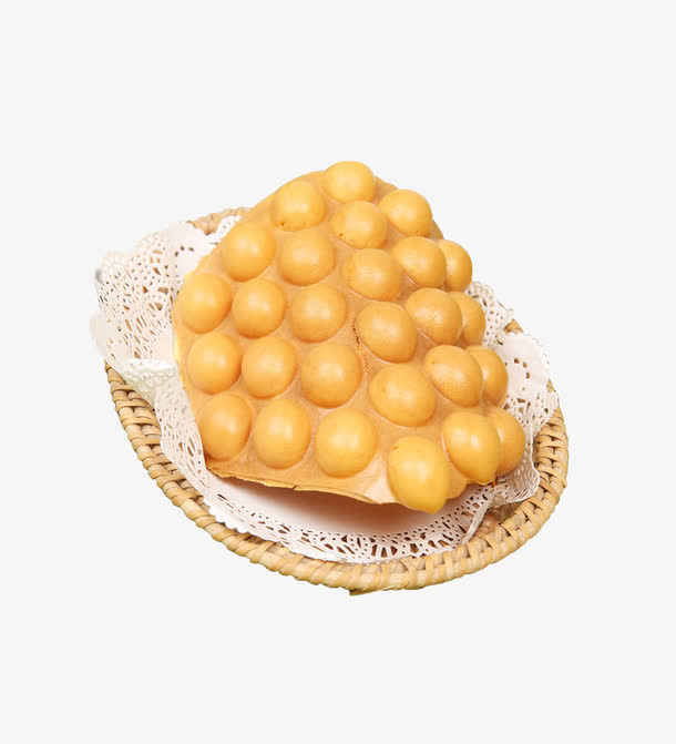 草编杯垫上的鸡蛋仔免抠