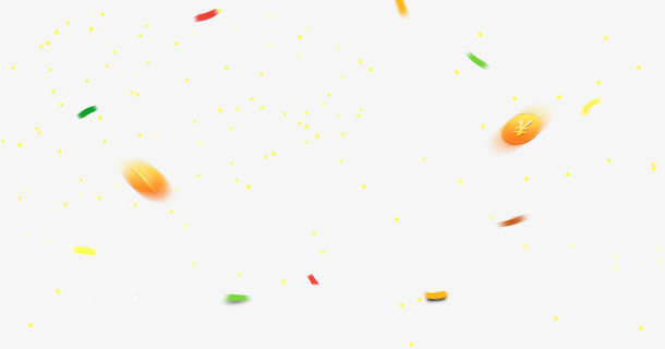 飘扬钱币图片免抠