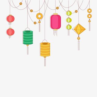 新年春节灯笼元素免抠