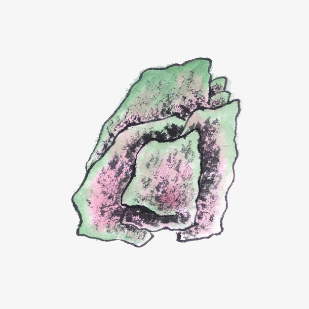 国画山水抽象画国画免抠