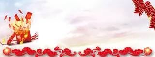 春节红包梦幻红色banner背景高清