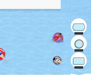 手绘泳池海报背景高清