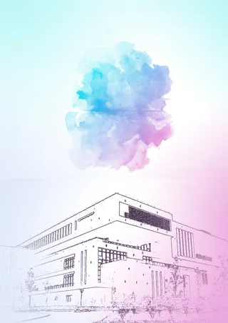 水彩大学校园活动海报背景素材高清