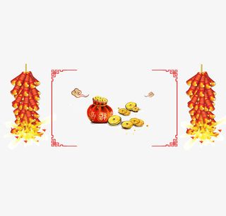 春节鞭炮钱袋免抠
