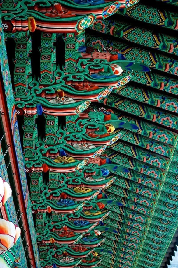 中国风绿红色房顶免抠