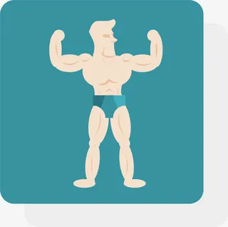 手绘蓝色卡片免抠