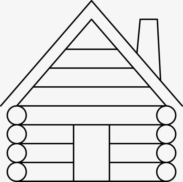 简笔画木头小仓库免抠