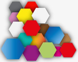 彩色蜂窝网格矢量图免抠